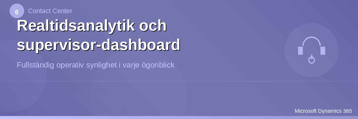 Realtidsanalytik och supervisor-dashboard